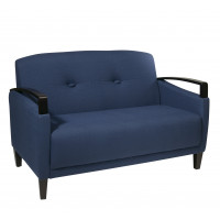 OSP Home Furnishings MST52-W17 Main Street Loveseat. Woven Indigo Fabric.